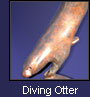 diving otter sculptures